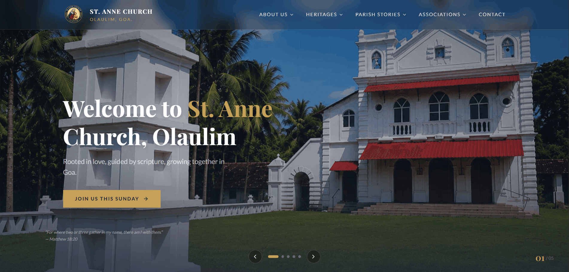 St Anne Church Website screenshot