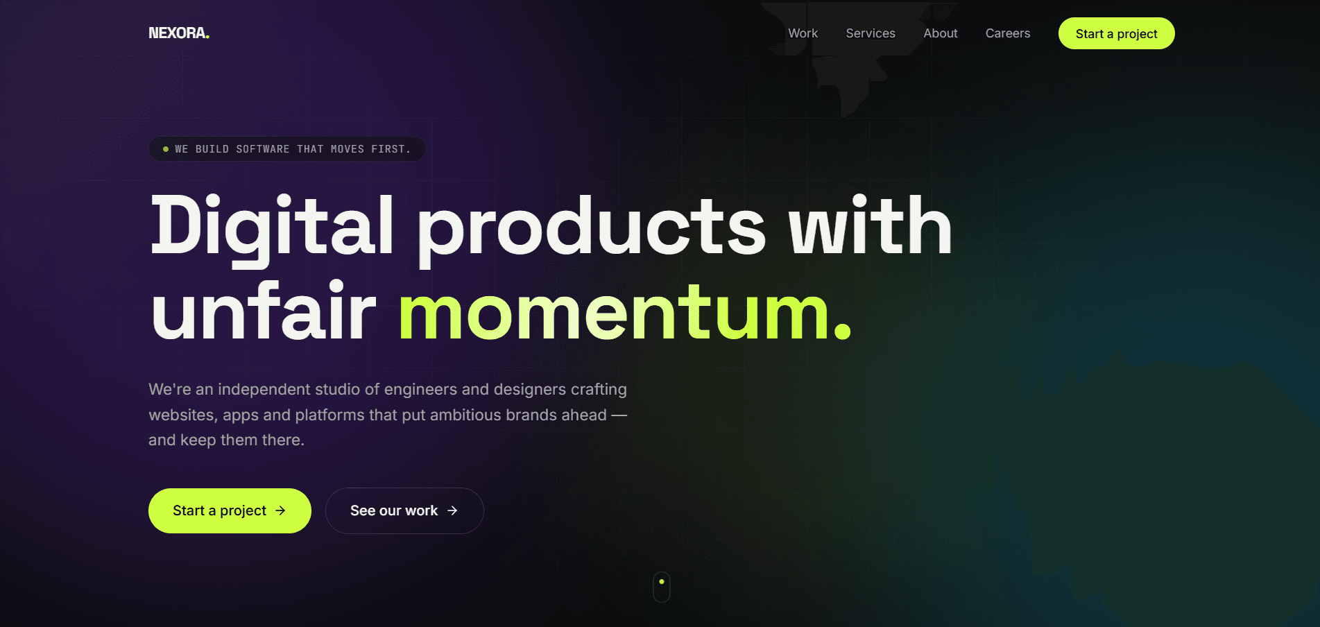Nexora — Software Studio Site screenshot