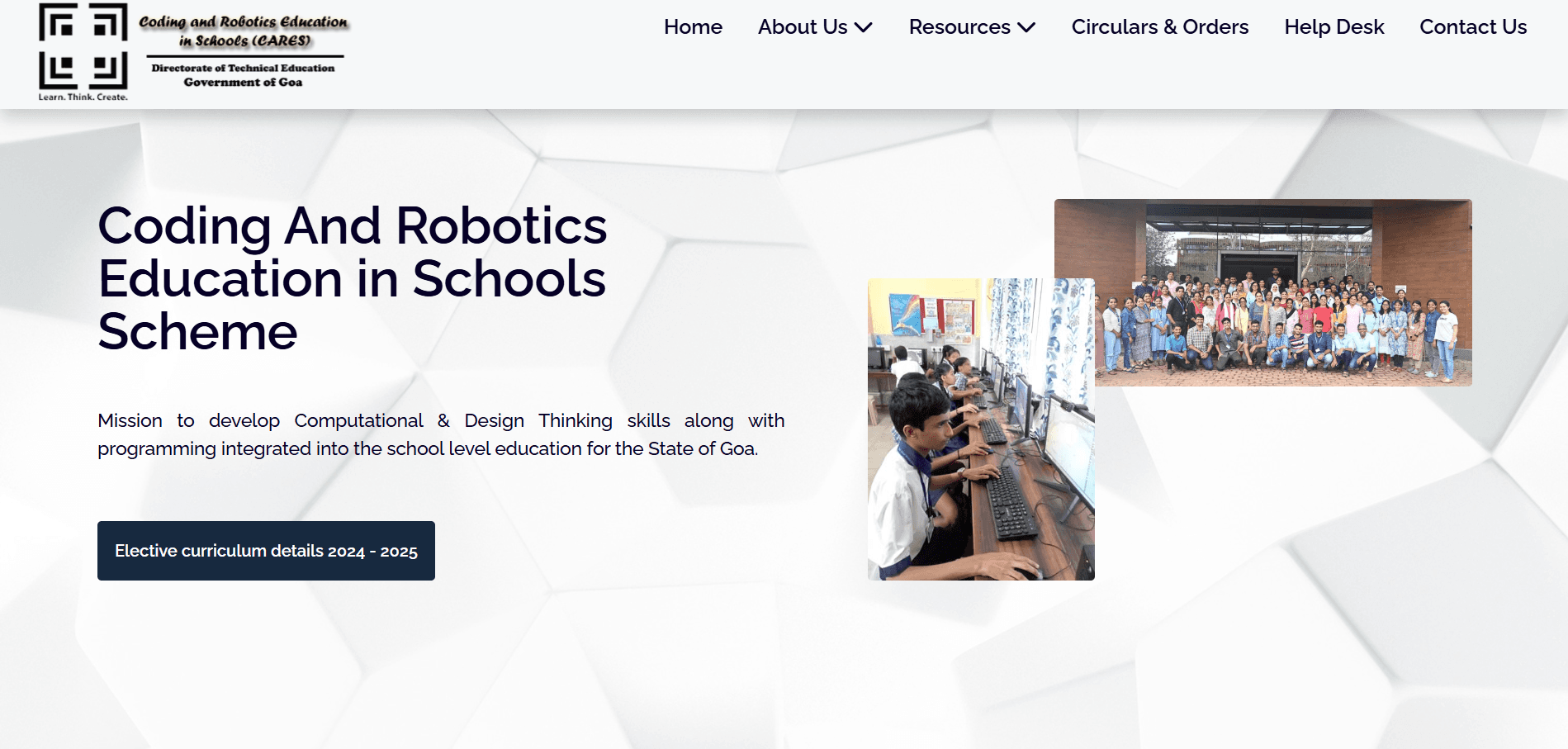 Project Management Unit (PMU-CARES) Website screenshot