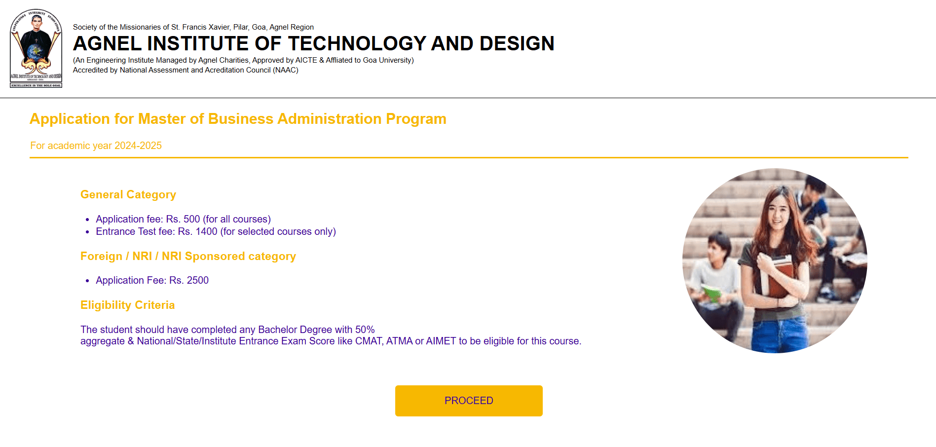 MBA Admission Portal (PBL Team Project) screenshot